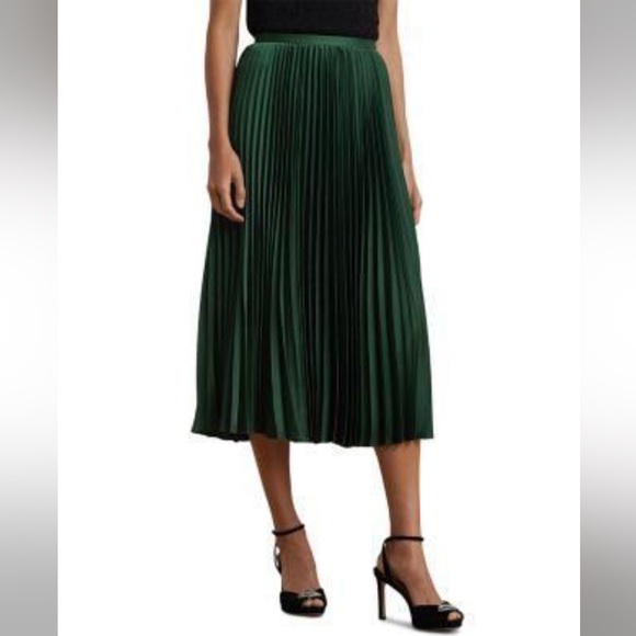 POLO RALPH LAUREN Women's Pleated Satin Charmeuse Skirt Retail $225.0 - Picture 4 of 4